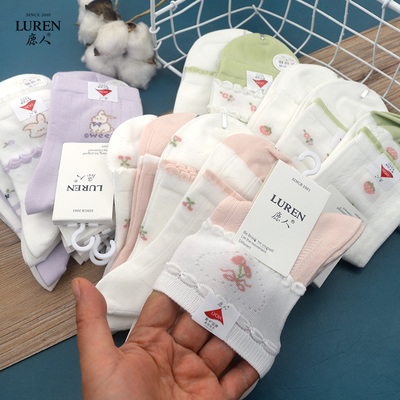 鹿人春夏网眼中筒女士袜子