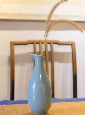 大师作品百合花瓶汝州摆件