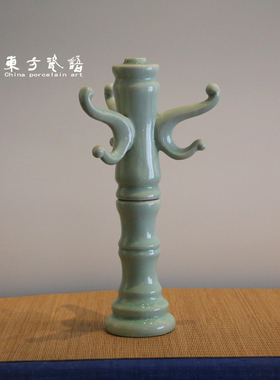 摆件汝窑佛祖珠宝手工陶瓷首饰架