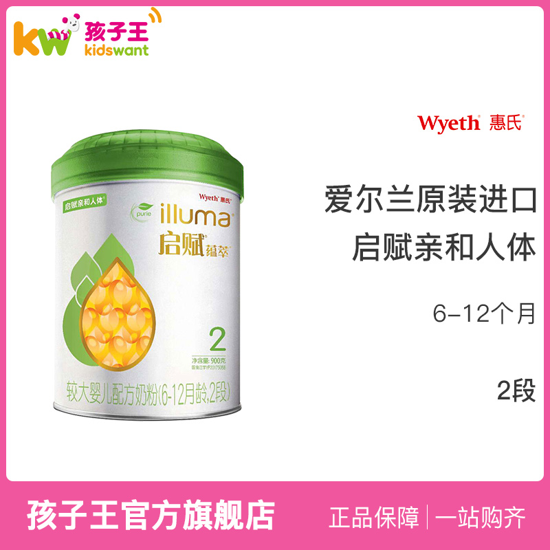 惠氏启赋 有机较大婴儿配方奶粉 6-12月龄 2段900g*1听
