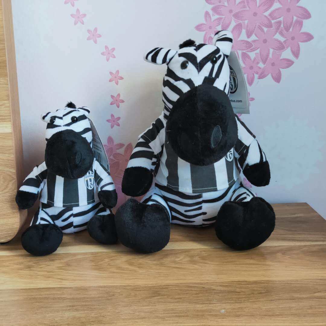 仓库清货正版尤文图斯队吉祥物毛绒斑马,有大小号
