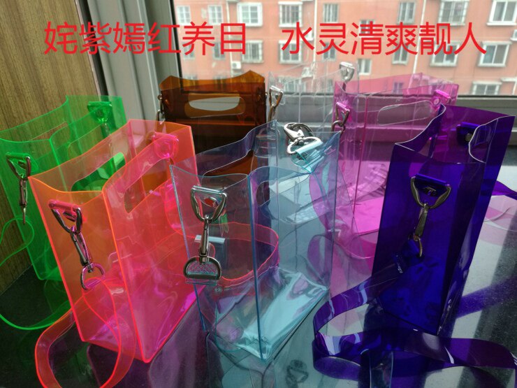 七色ins超火女包斜挎果冻背包 韩版单肩手提包pvc沙滩包
