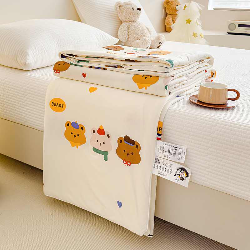 A类大豆针织棉夏凉被春秋被单人学生薄款儿童夏季可机洗空调被