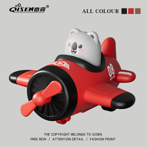 儿童按压小飞机玩具回力卡通动物小汽车宝宝益智3岁男女孩工程车