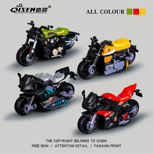 合金小汽车模型1比64仿真收藏摆件儿童摩托车男孩网红爆款玩具车