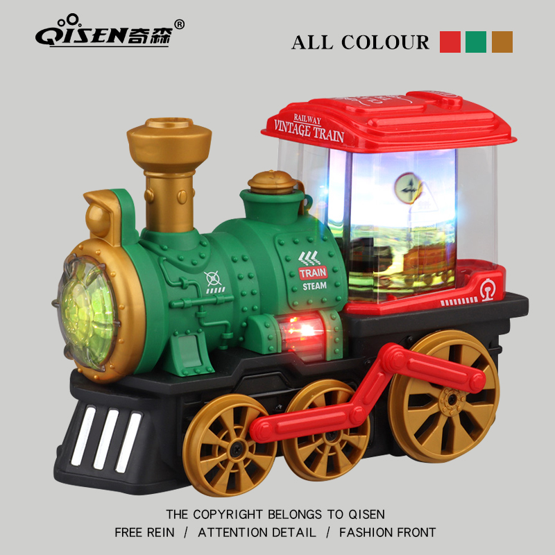 电动喷雾火车儿童万向轮蒸汽火车头模型男孩4女孩5宝宝圣诞节礼物