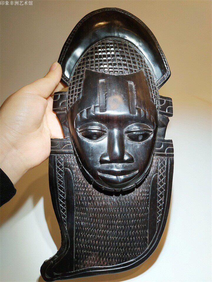 新款促销africa人脸面具脸谱墙挂乌木雕刻非洲木雕人像雕家装酒吧