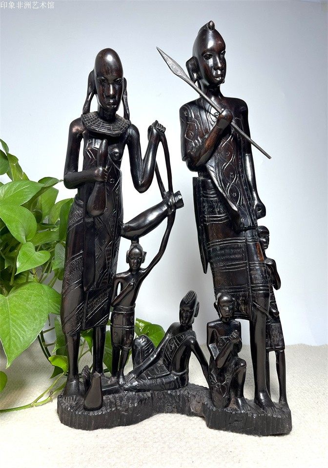非洲木雕人物坦桑尼亚黑木乌木马孔德艺术 家装民宿红木摆件