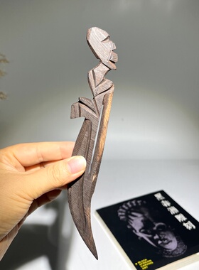 壁纸刀裁纸刀乌木雕刻红木刀文房用品