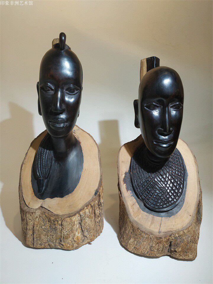 新款超值非洲黑木雕工艺品人像雕马赛人乌木雕刻家装样板间摆件
