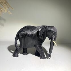 木雕大象乌木雕刻非洲黑木雕动物收藏摆件