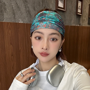 遮白发发带波希米亚风曼陀罗花头带弹力吸汗女士宽边瑜伽运动头饰