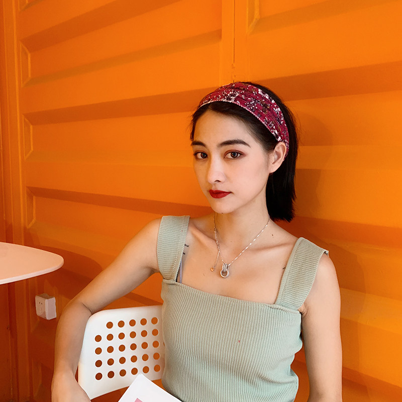 女士运动发带印花健身跑步瑜珈宽边遮白发头带发箍百搭压发头饰
