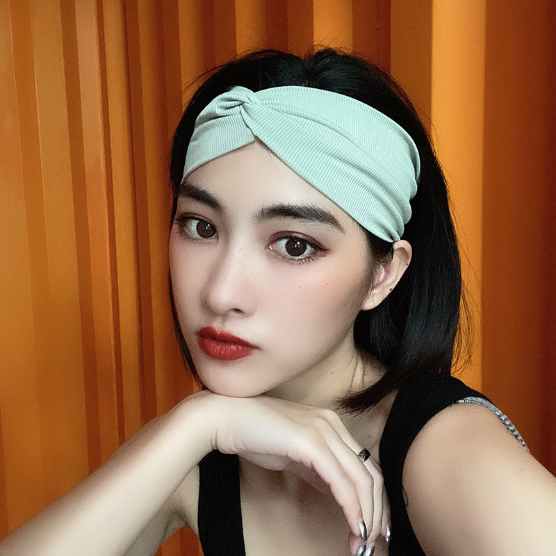 冰丝发带女韩国发饰网红韩版交叉发箍百搭简约小清新洗脸松紧头带