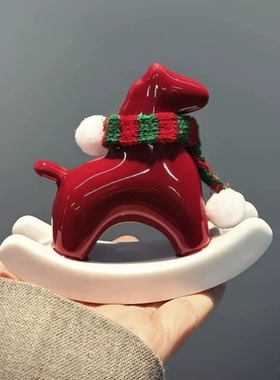 红色陶瓷小马摆件马到成功摇摇马新年氛围布置装饰马年吉祥物礼物