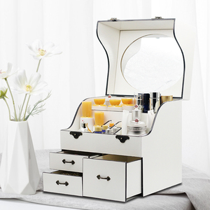 实木桌面化妆品梳妆盒