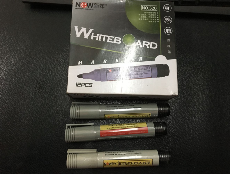 新年NO.520 可加墨水可擦白板笔 水性白板笔 黑红蓝