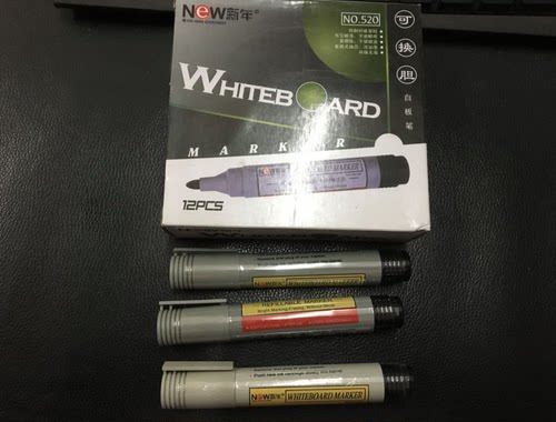 新年NO.520 可加墨水可擦白板笔 水性白板笔 黑红蓝