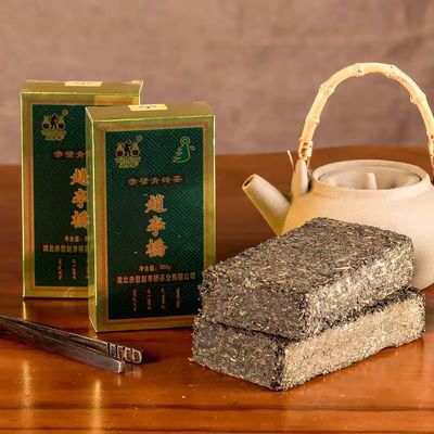 湖北老青茶砖赤壁赵李桥380g内蒙古煮奶茶专用老砖茶陈年黑茶