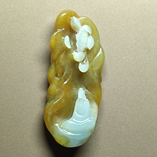 神绚缅甸翡翠观音笑佛和田玉吊坠