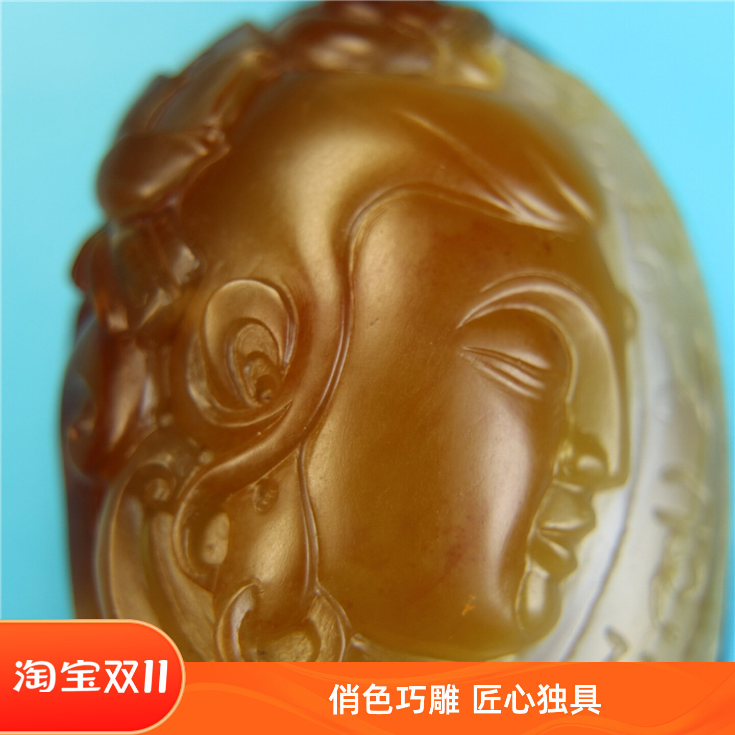观音吊坠大师原创手工俏色巧雕非红玉坠天然玉挂件男女项链获奖
