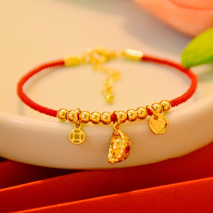 本命年招财元宝红绳手链十二生肖手工编绳手链新年闺蜜礼物手串