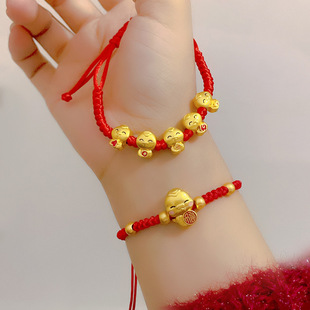 爆款本命年生肖蛇红绳编织手链五福临门福蛇儿童情侣学生新年礼物