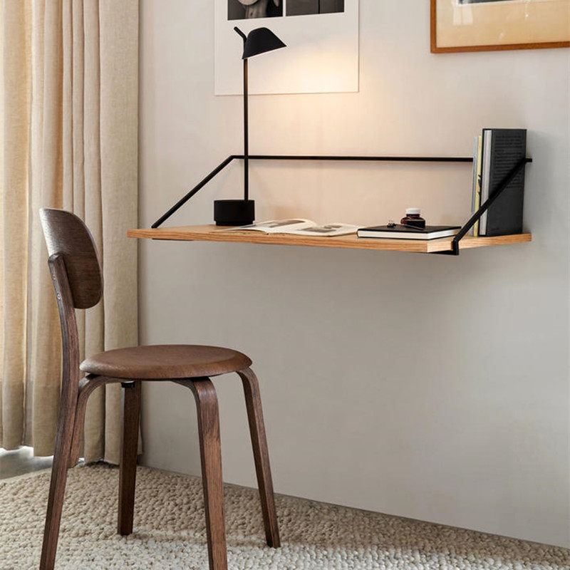 现代书桌实木橡木书桌壁挂创意