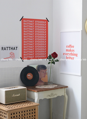 韩国ins波普风复古红色字母组合海报民宿模特摆拍拍摄道具装饰画