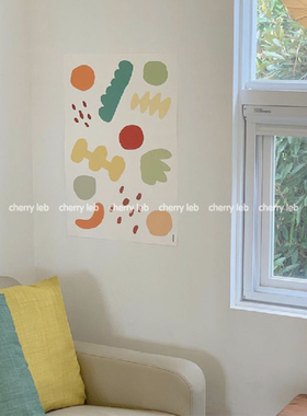 CHERRY Leb|韩国ins风彩虹色碎片抽象几何简约装饰画海报卧室贴画