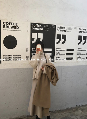 COFFEE韩国ins风咖啡馆可粘式海报墙贴装饰画服装店背景拍照道具