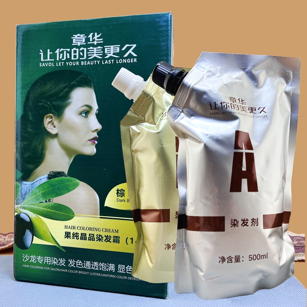 橄榄染发膏章华500mlx2柔顺焗油