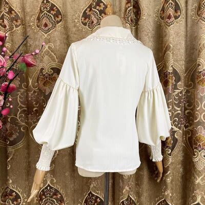 原创lolita洋装甜美娃娃领长袖衬衫复古羊腿袖内搭新款洛丽塔