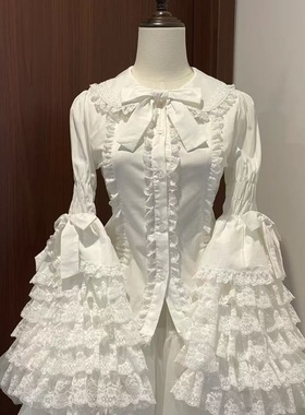lolita内搭欧式上衣宫廷风姬袖衬衫娃娃领长袖上衣蕾丝doll感