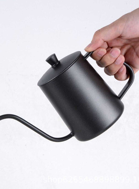 国产细口壶手冲咖啡带盖尖嘴水流顺畅黑色不锈钢色日式ml欧式家用