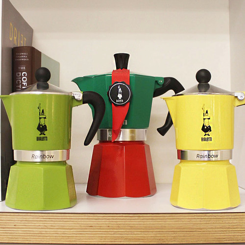 比乐蒂摩卡壶三色咖啡壶