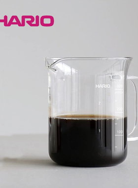 日本HARIO分享壶杯耐热玻璃烧杯手冲咖啡聪明杯量杯透明bv-300