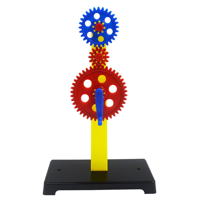齿轮组及支架 小学科学实验器材 物理力学教学仪器 齿轮组装材料