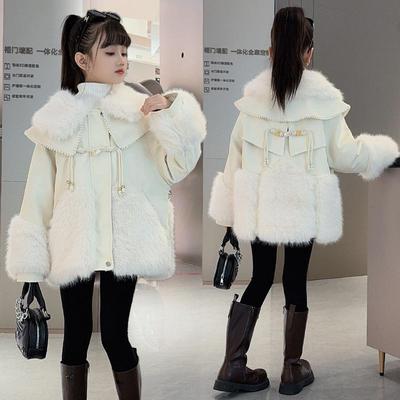 女童冬季加绒加厚皮草外套