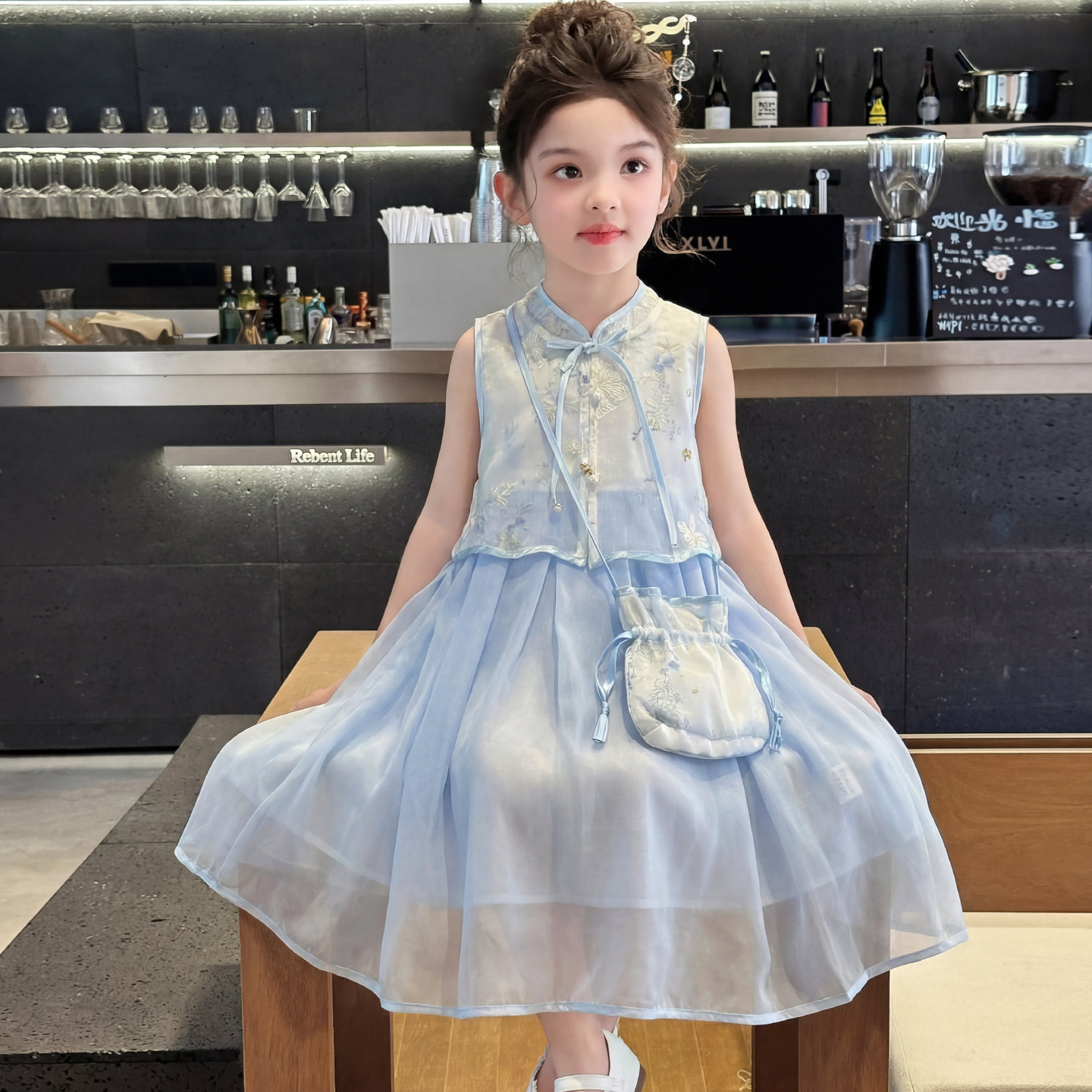 女童夏季裙子2026新款儿童时尚国风中大童汉服新中式连衣裙夏装潮