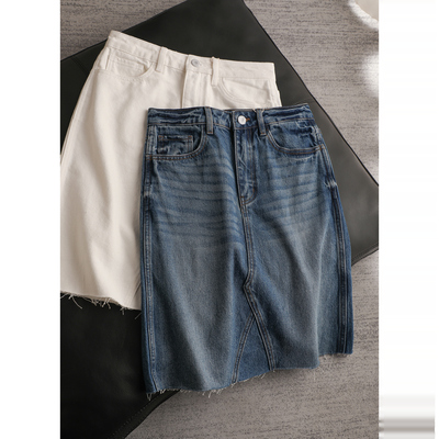 自由裁剪牛仔短半裙春夏A字裙