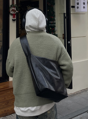 YUEN慵懒风复古高级感大容量男女单肩斜挎托特包简约百搭背包韩系