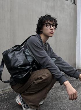 YUEN设计师日系复古男女pu枕头百搭单肩软皮托特斜挎腋下ins极简