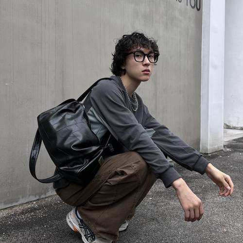 YUEN小众设计款复古单肩斜挎包