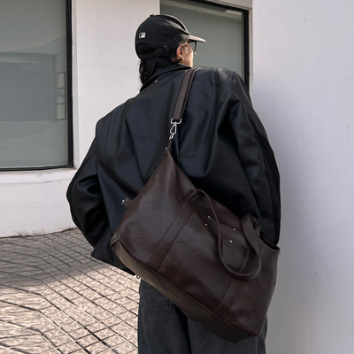 YUEN设计师款个性复古腋下托特挎包男女皮质枕头街头ins港风通勤