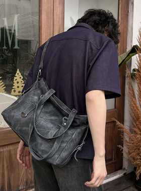 YUEN小众时髦复古单肩斜挎腋下大容量手提托特挎包男女日系通勤潮