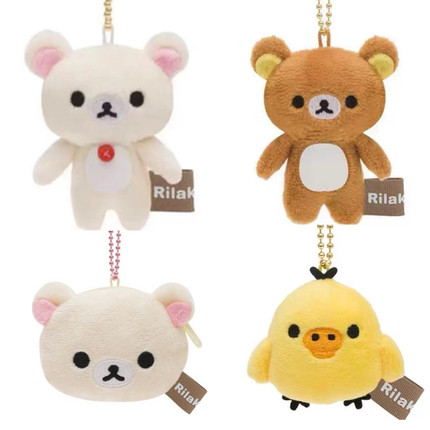 现货 sss号日本San-x 轻松熊迷你毛绒小挂件手机挂链屏幕擦熊哥妹