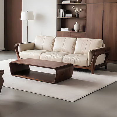 宋式美学新中式实木沙发2025新款高端北美黑胡桃木小户型直排沙发