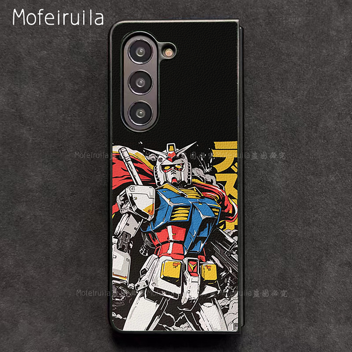 复古黑元祖高达GUNDAM三星zfold7手机壳华为MateX6适用 荣耀Magic V5折叠屏小米MIX Fold4皮革vivo保护套oppo