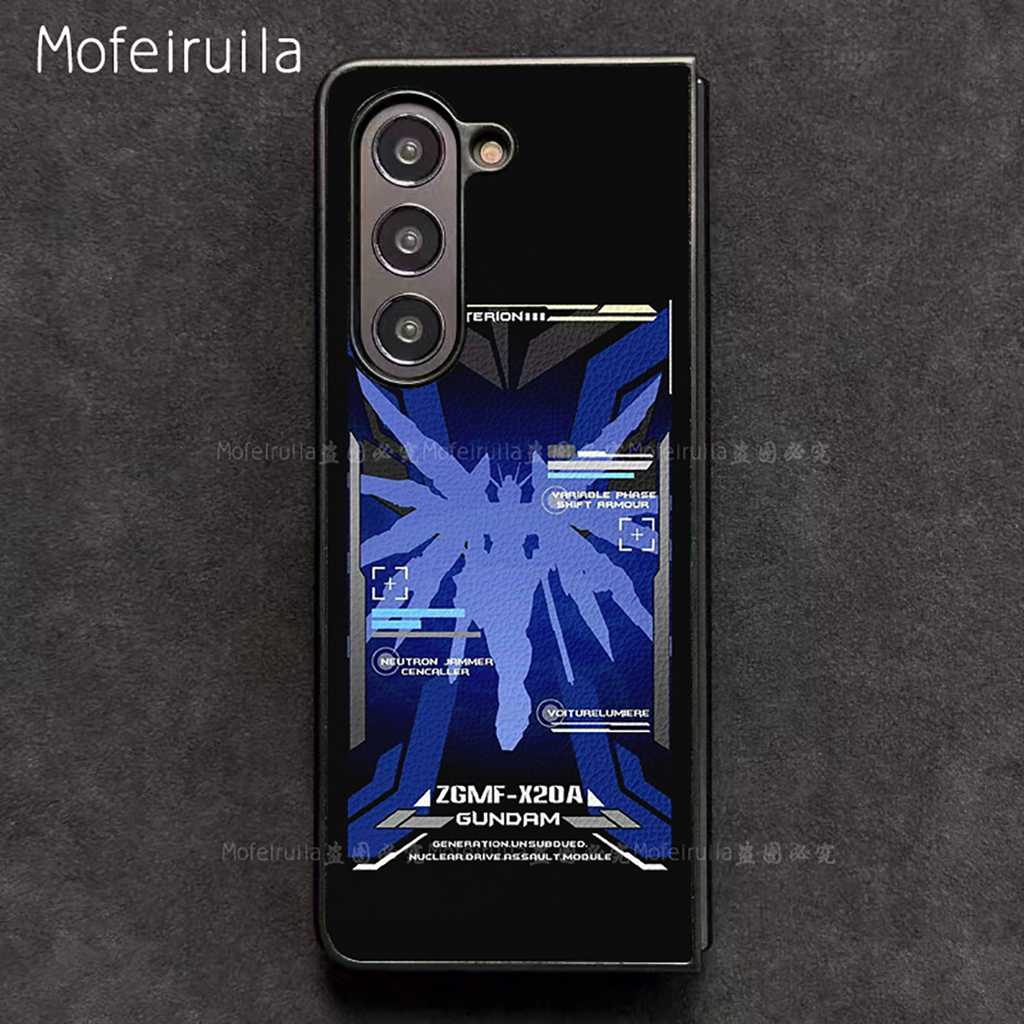 强袭自由高达GUNDAM三星zfold7手机壳华为MateX6适用 荣耀Magic V5折叠小米MIX Fold4皮革vivo x fold5保护套